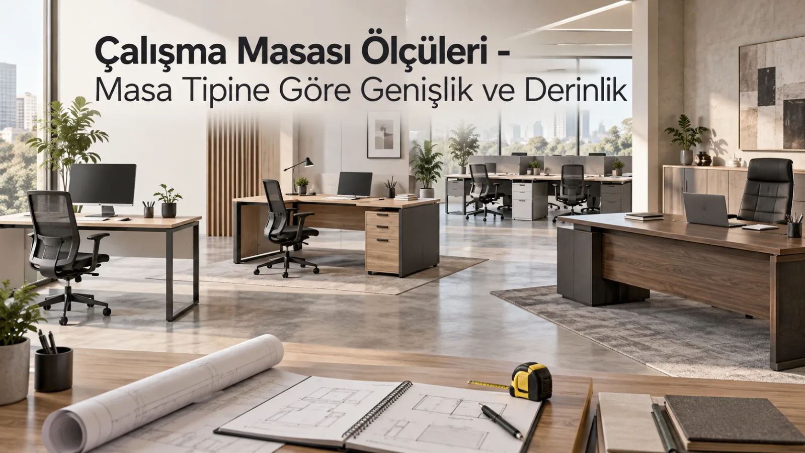Çalışma Masası Ölçüleri - Masa Tipine Göre Genişlik ve Derinlik