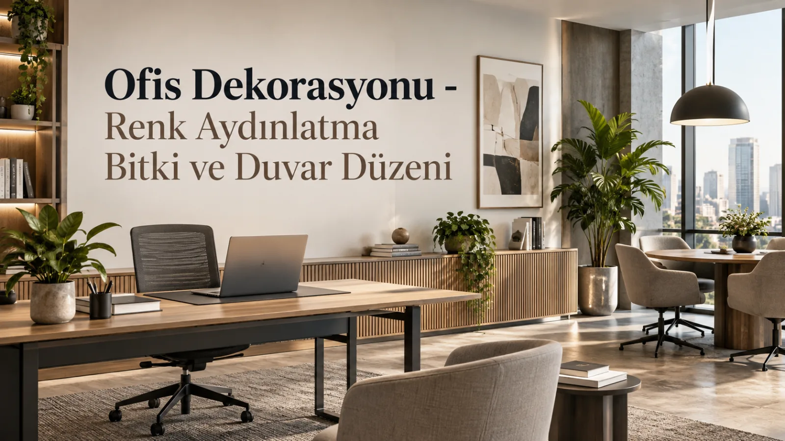 Ofis Dekorasyonu - Renk Aydınlatma Bitki ve Duvar Düzeni